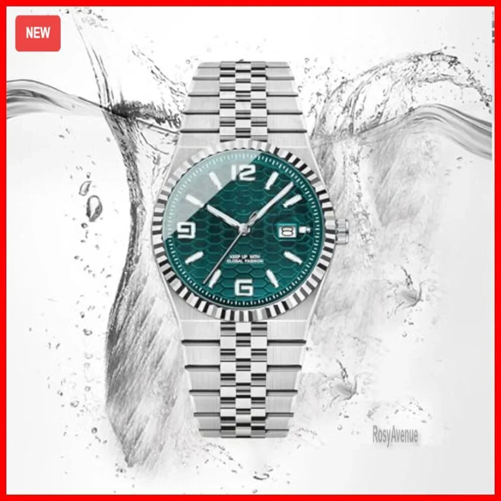 Men's Stainless Steel Quartz Watch Luminous Date Waterproof Dress Casual